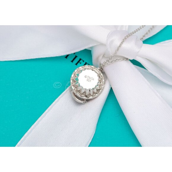 Tiffany & Co. Baker's Cupcake Pendant Pink Peach Frosting Charm Necklace Silver - Picture 3 of 6